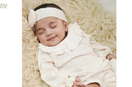 White Cloud Party Pointelle organic cotton romper, Kerala christening outfit for babies