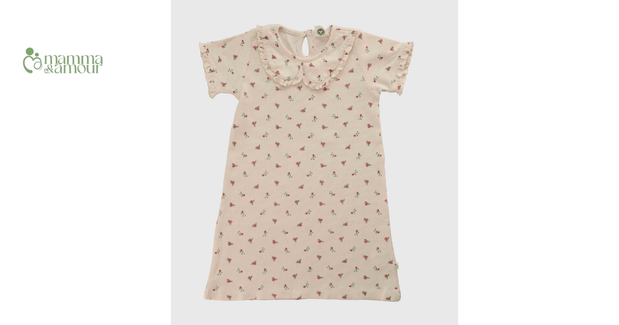 Mamma & Amour GOTS certified organic cotton floral printed baby girl romper dress india