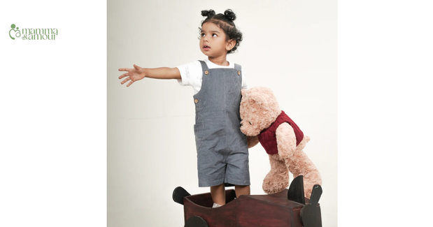 Mamma & Amour organic cotton baby romper, ideal baby shower gift India