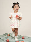 Apple Print Textured Dress With Bloomer
