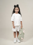 Botanical Print Oversized T-Shirt & Shorts Set