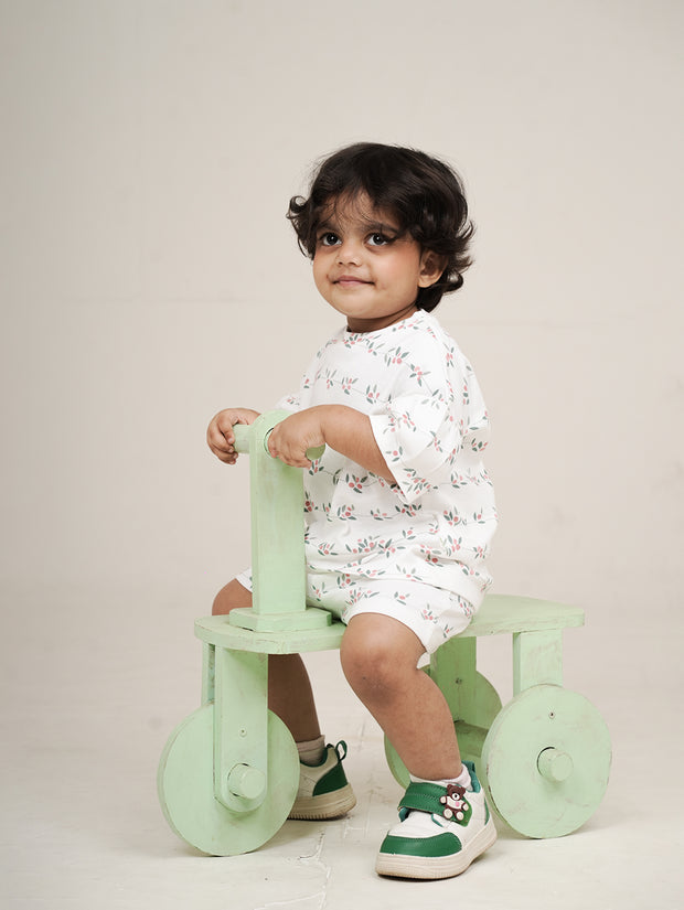 Botanical Print Oversized T-Shirt & Shorts Set