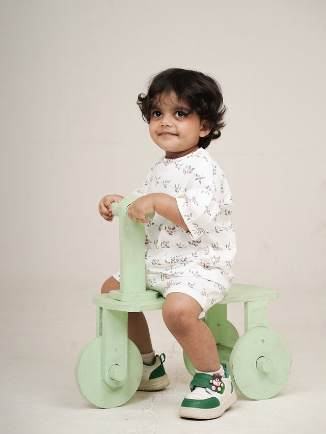 Botanical Print Oversized T-Shirt & Shorts Set