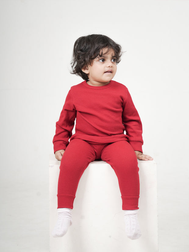 Textured Red Night Wear