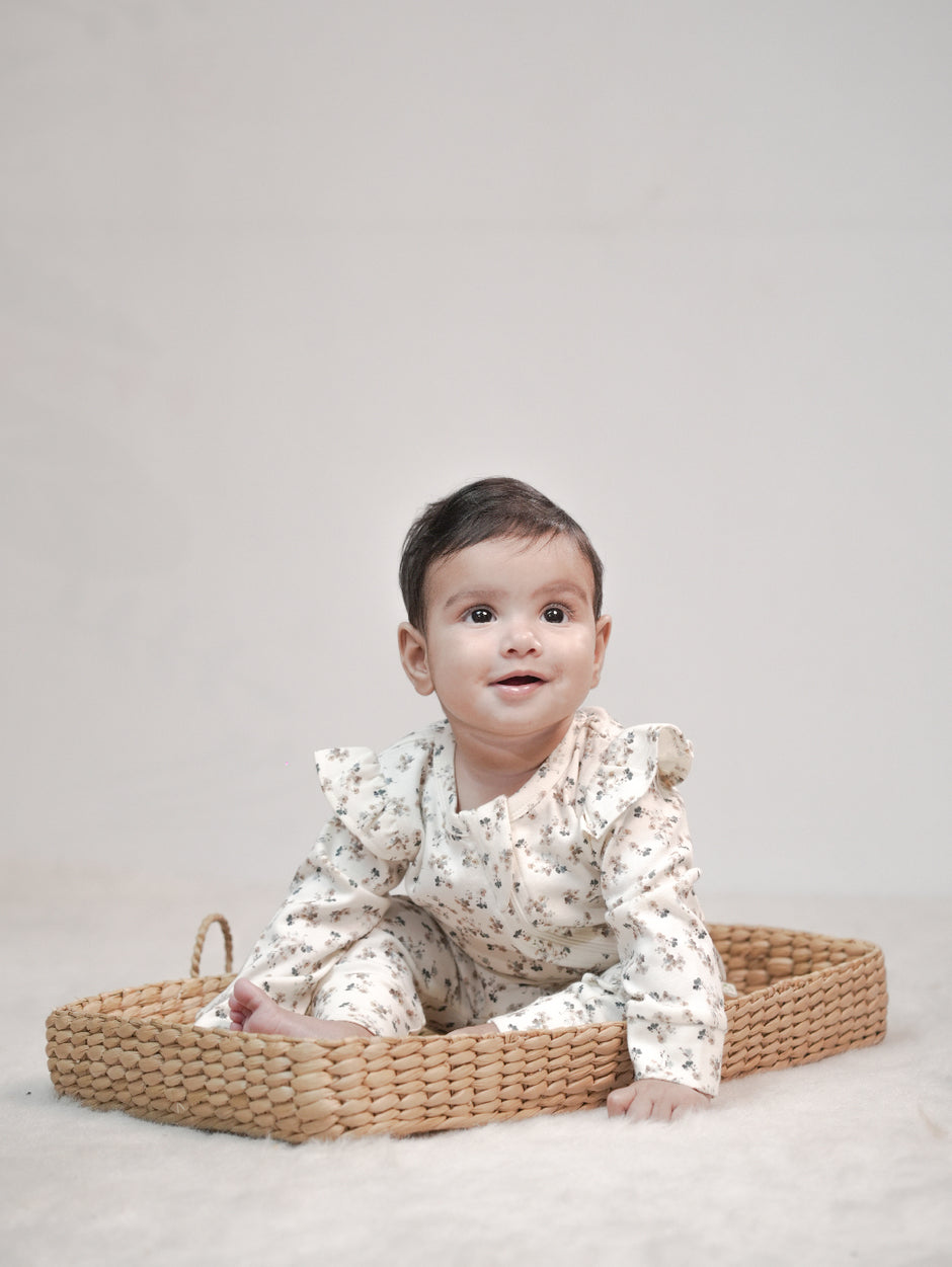 Floral Printed Organic Cotton Sleepsuit