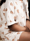 Lion Print Oversized T-Shirt And Shorts Set