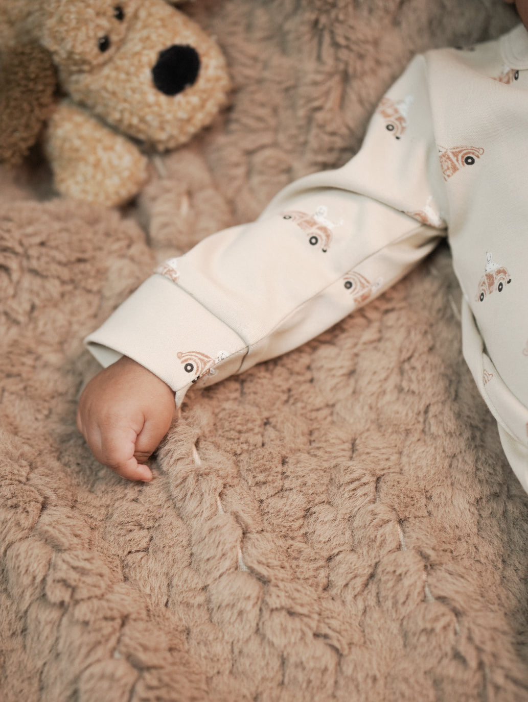Car Printed Organic Cotton Sleepsuit
