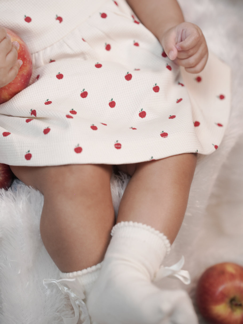 Apple Print Waffled Playsuit