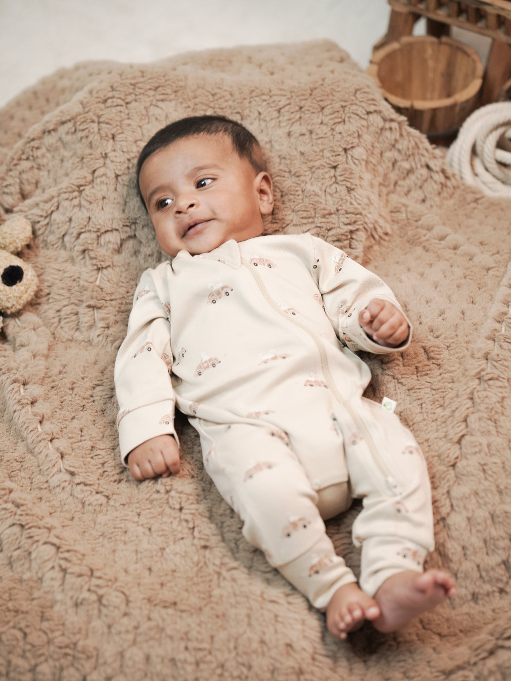 Car Printed Organic Cotton Sleepsuit