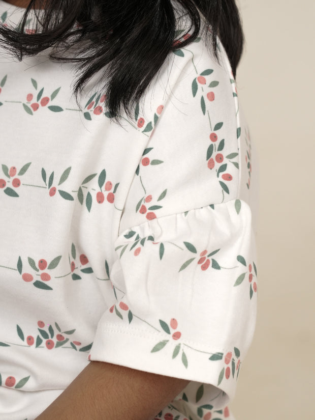 Botanical Print Oversized T-Shirt & Shorts Set