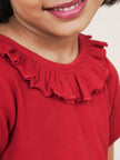 Cherry Red Frill Collared Dress