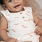 Fox Print Textured Bubble Romper