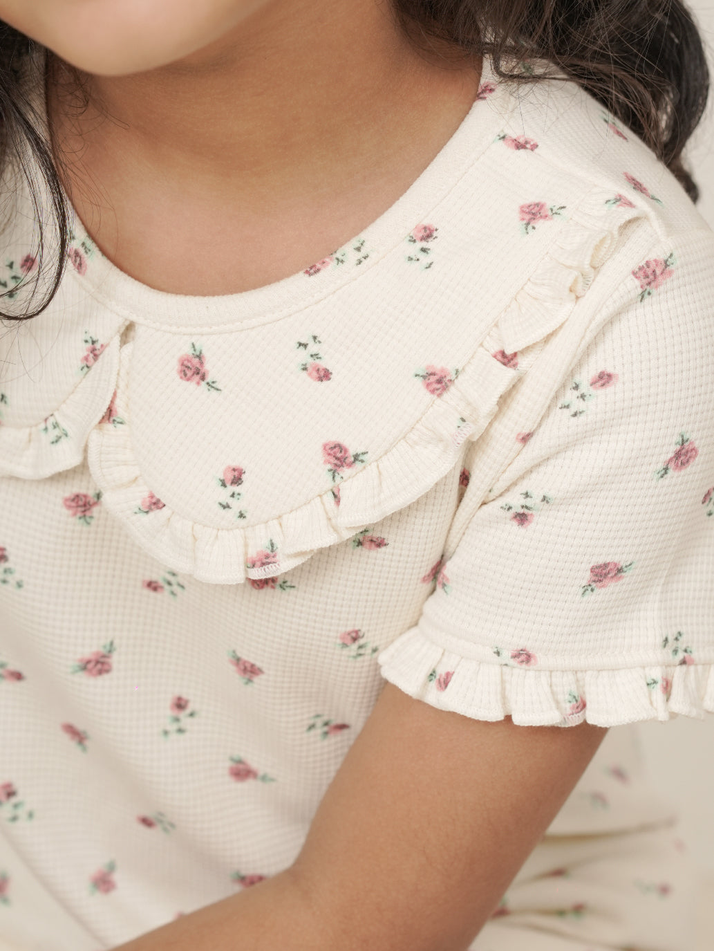Rose Floral Dress With Ruffles