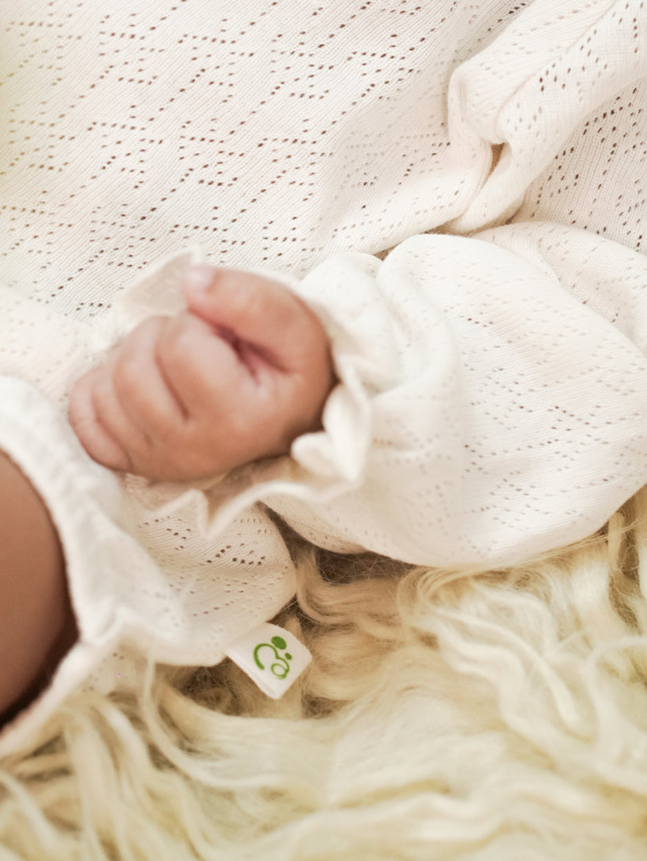 Cloud Party Pointelle Organic Cotton Romper