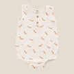 Fox Print Textured Bubble Romper