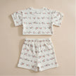 Botanical Print Oversized T-Shirt & Shorts Set