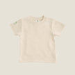organic cotton beige signature logo t-shirt for kids|Mamma & Amour