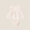 Apple Print Textured Dress With Bloomer