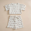 Botanical Print Oversized T-Shirt & Shorts Set
