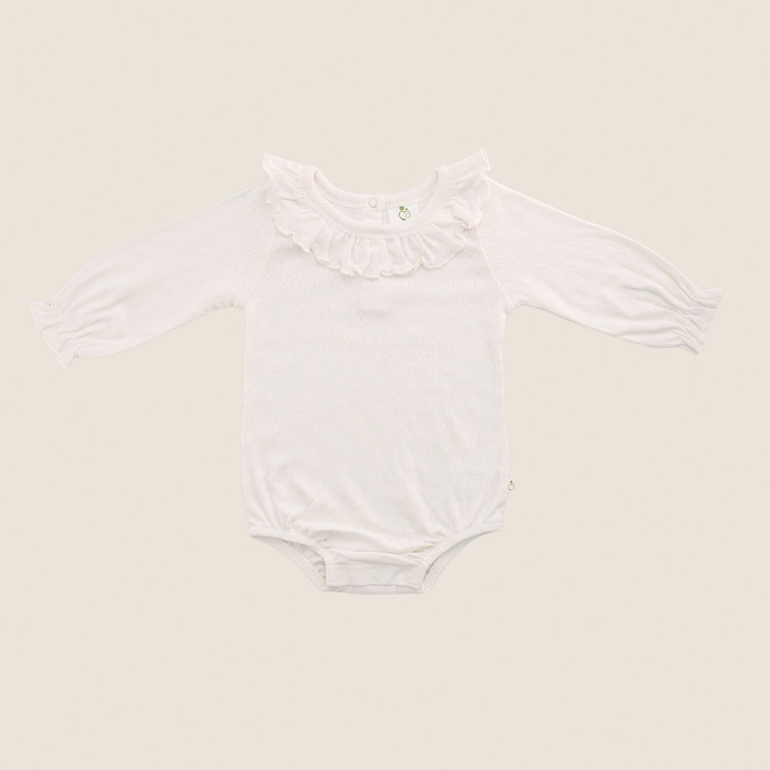 Cloud Party Pointelle Organic Cotton Romper
