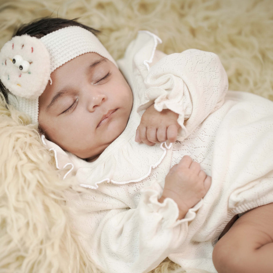 Cloud Party Pointelle Organic Cotton Romper