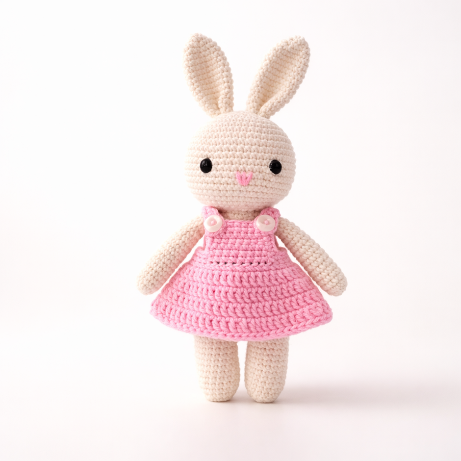 Heirloom Bunny in Pink Dress