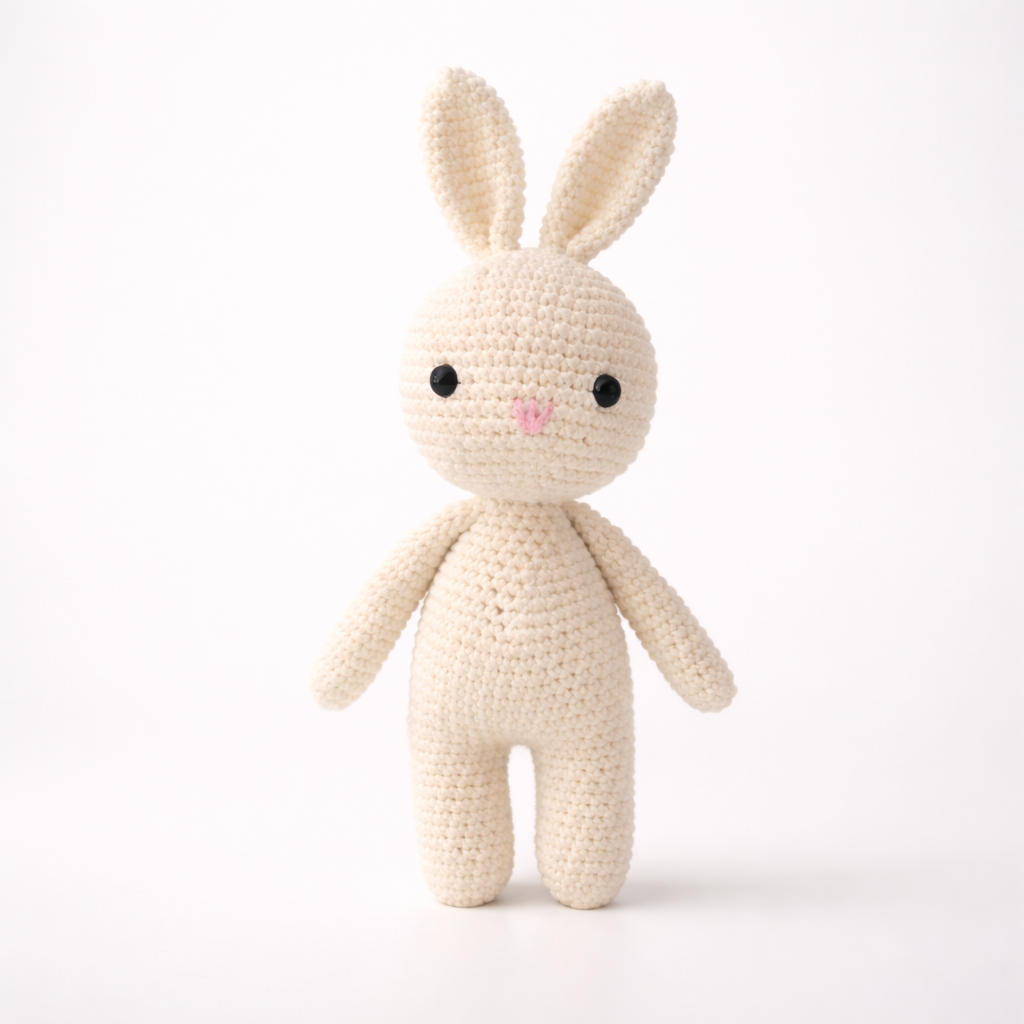 Classic Heirloom Bunny Doll | Handcrafted Crochet Soft Toy