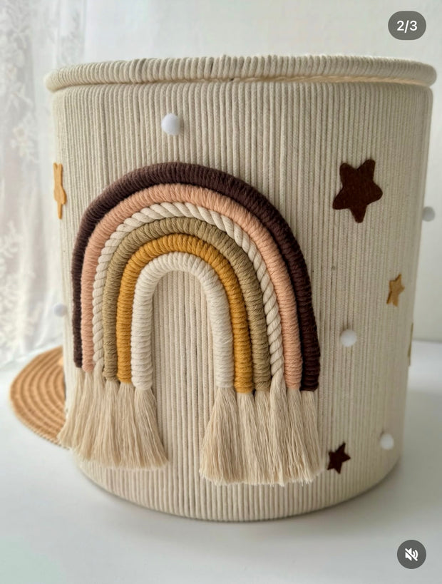 Handwoven Nursery Storage Box with Lid