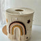 Handwoven nursery storage box with lid made of natural cotton cord for kids room decor