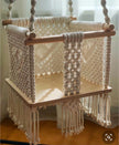 Handcrafted Macrame & Wood Baby Swing