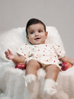 Mamma & Amour apple print waffled playsuit and romper baby girl clothes online india